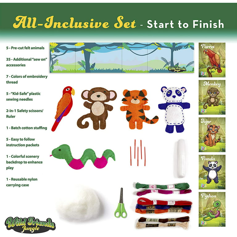 Four Seasons Crafting Kids Sewing Kit and Animal Crafts - Fun DIY Kid