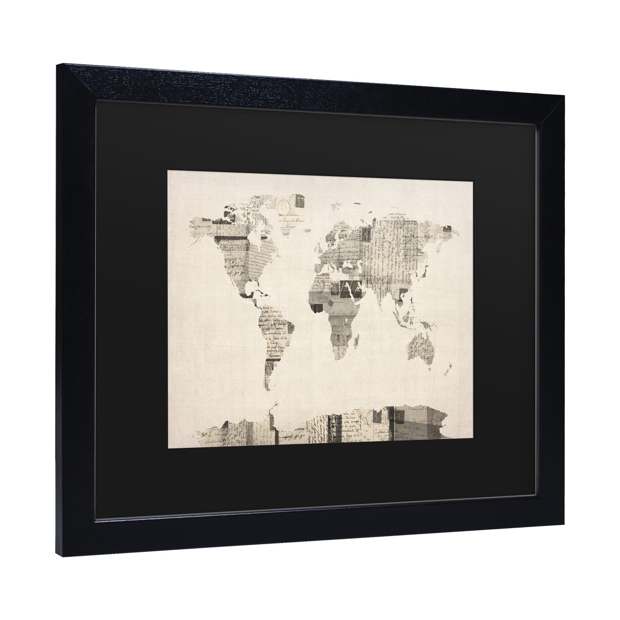 Trademark Fine Art 'Vintage Postcards World Map' Canvas Art by Michael Tompsett