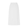 thumbnail image 6 of Womens Plus Size Petite Sport Knit Side-Slit Skirt Cotton Skirts Trendy Elastic Waist Drawstring Long Skirts with Slit, 6 of 7