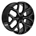 thumbnail image 4 of OE Wheels CV98B 26 Inch Rim Fits Silverado 1500 Snowflake Style 6x139.7 26x10 Gloss Black with Milled Edge - Hollander 5904 (1), 4 of 5
