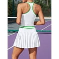 thumbnail image 4 of charmo essentials Women's Two-Piece Tennis Dress with Pleated Skirts and Shorts, Racerback Crop, 4 of 5