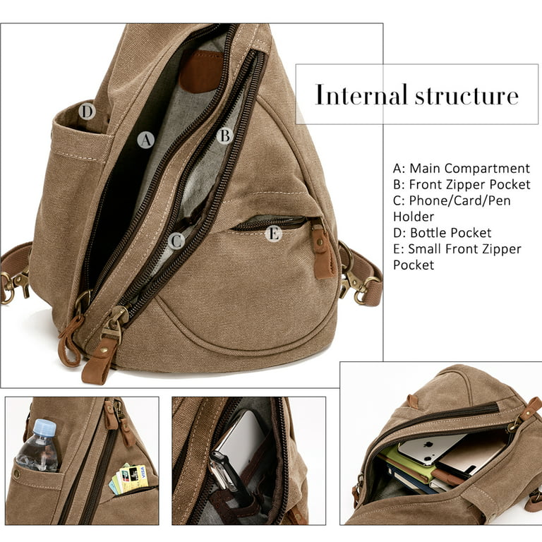 KL928 Sling Bag - Small Crossbody Backpack Shoulder Casual Daypack Rucksack  for Men Women