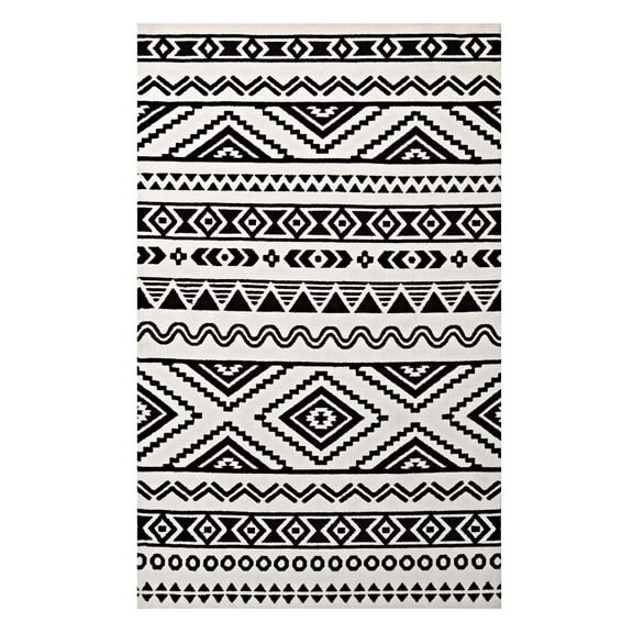 Modern Contemporary Urban Design Living Lounge Room Area Rug Runner Floor Carpet, Moroccan Style, Fabric, Multi White