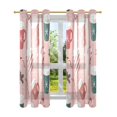 thumbnail image 7 of Yayeee Window Curtains Light Filtering 63"x42" Grommet Panel Pair Home Living Room Decor, Pink Christmas Cups, 7 of 7