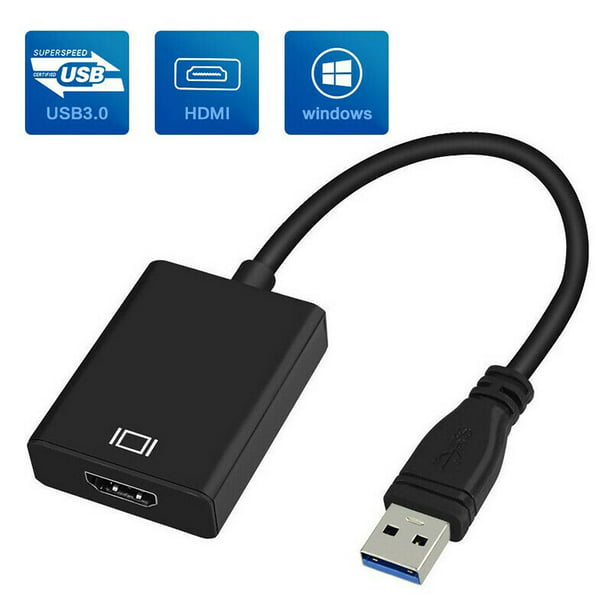 USB to HDMI, USB 3.0 to HDMI Adapter with HD 1080P, Video Audio Graphics Converter for HDTV, Compatible with Windows PC - Walmart.com