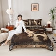 thumbnail image 4 of Homewish Tribal Sheep Skeleton Queen Comforter Set, Vintage Brown Cow Print Bedding Sets, Southwestern Theme Reversible Bedding Comforter Set, Microfiber Bedroom Decor, 3-Piece, 4 of 8
