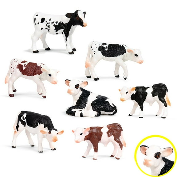 Ludlz Realistic Cow Cattle Figurine Model Crafts Ornaments Educational Kids Toy Gift