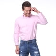 thumbnail image 4 of Men Pure Color Oxford Shirt Business Formal Dress Shirts Long Sleeve Big Size Cloth, 4 of 8