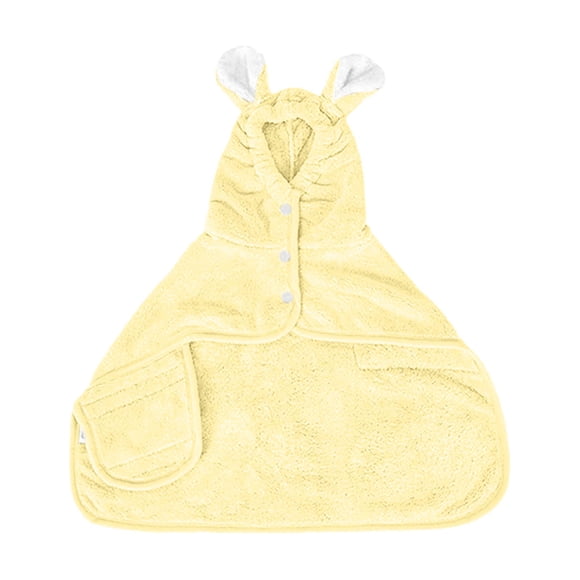 Quick Drying Pet Bathrobe Towel Coral Fleece Material Super Absorbent Detachable Rabbit Ear Adjustable for Small Medium Large Dogs Cats