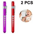 thumbnail image 1 of 2 pcs Pen Flashlight - Aluminum Alloy - LED Light - Purple + Red., 1 of 5