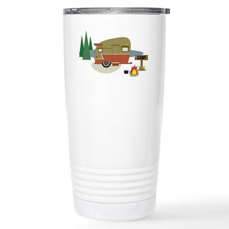 

CafePress - Camping Trailer Stainless Steel Travel Mug - Insulated Stainless Steel Travel Tumbler 20 oz.