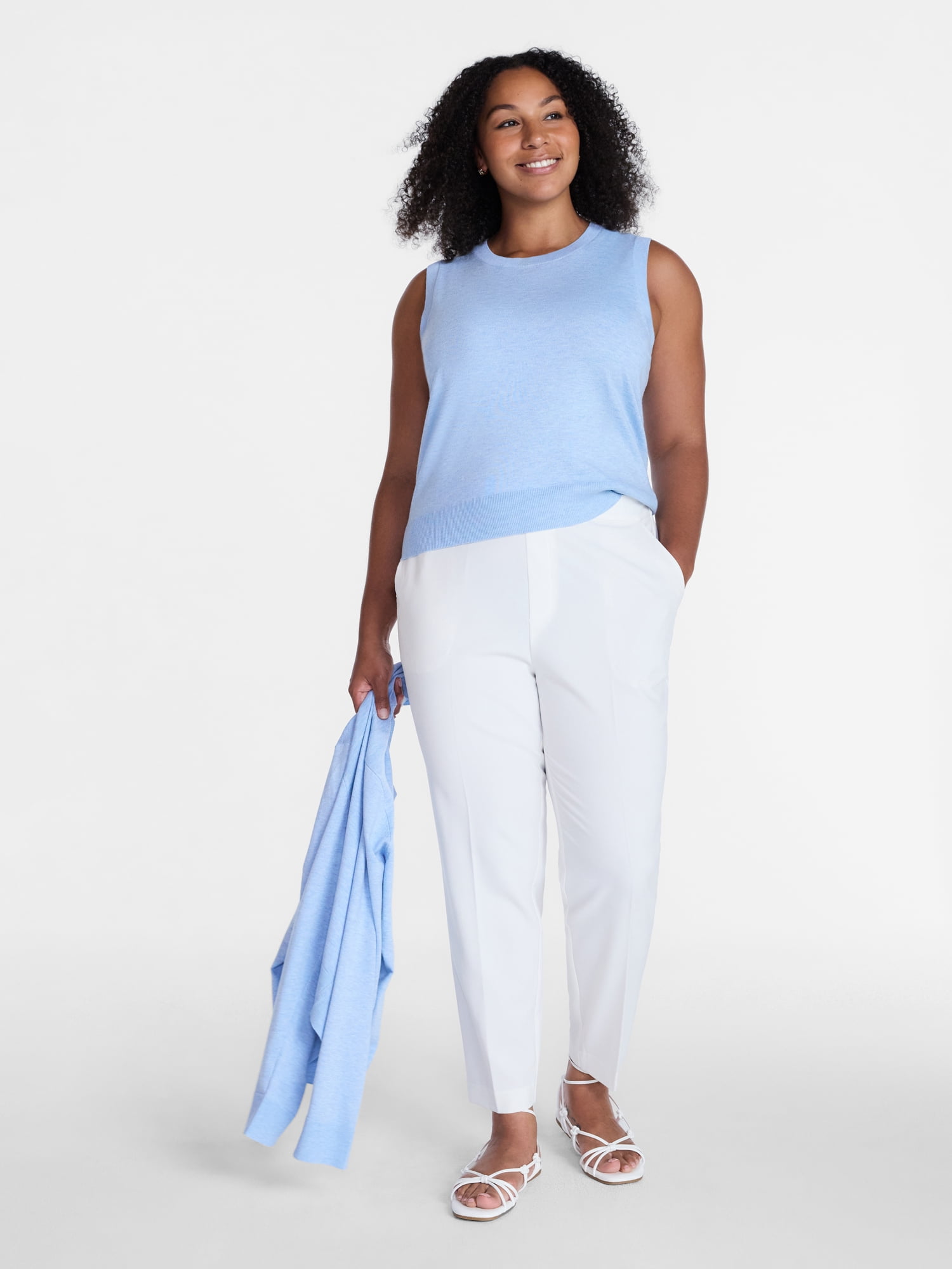 Time and Tru Women's Tapered Pull on Pants, 27" Inseam, Sizes XS-XXXL