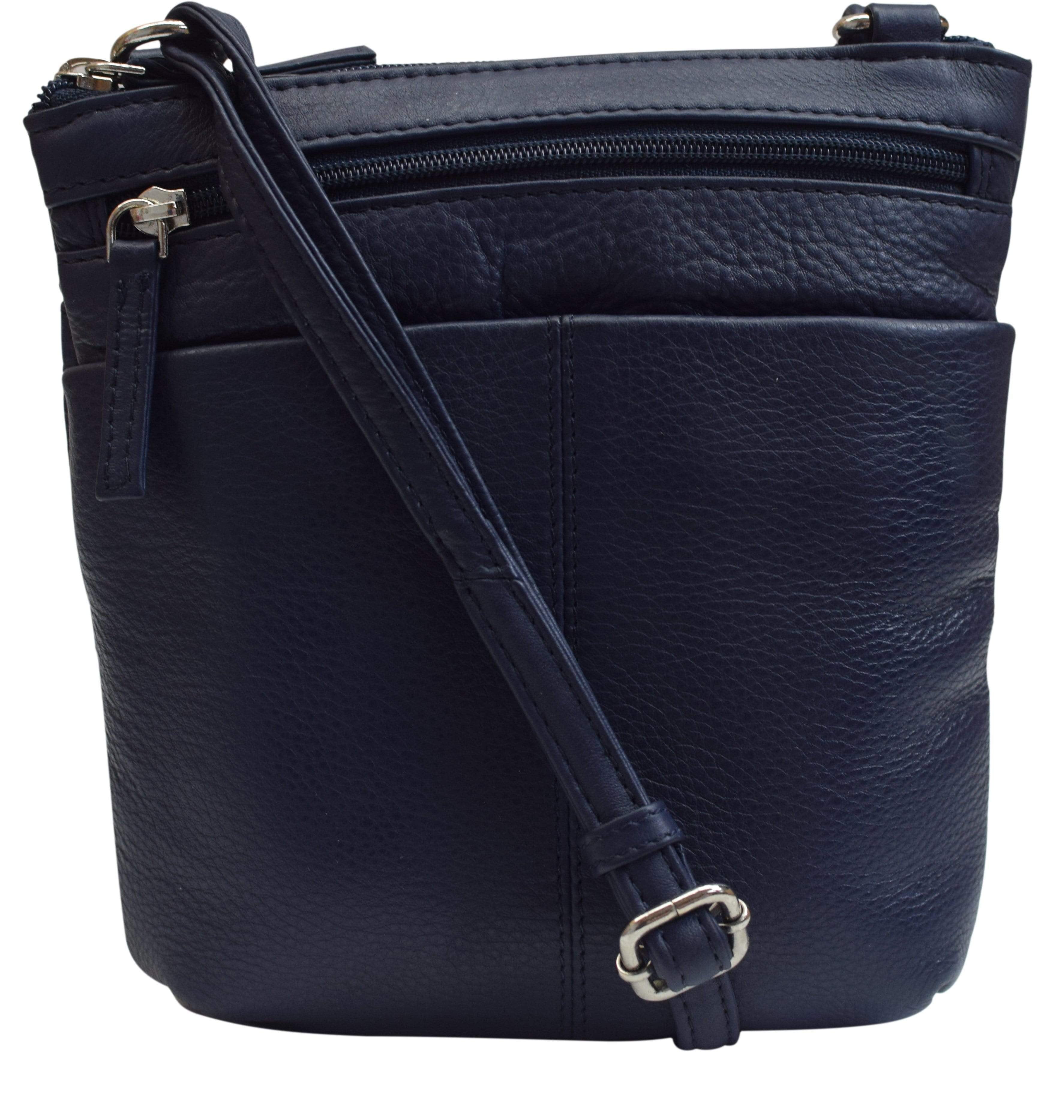 Luxury Womens Zipper Purse Handbag Genuine Leather Ladies Crossbody