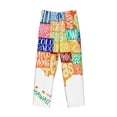 thumbnail image 6 of Uemuo USA MAP Pattern Men's Wide Leg Palazzo Lounge Pants with Pockets Light Weight Loose Comfy Casual Pajama Pants-X-Large, 6 of 9