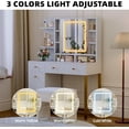 thumbnail image 2 of QinaQin White Vanity Table with Mirror and Light, Dressing Table/Vanity with Led Light and Power Outlet, 3 Light Colors, Suitable for Bedroom, 2 of 7