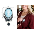 thumbnail image 5 of Vintage Inspired Crystal Rhinestone Victorian Lady Cameo Brooch Pin Maiden Flower Pendant, 5 of 6