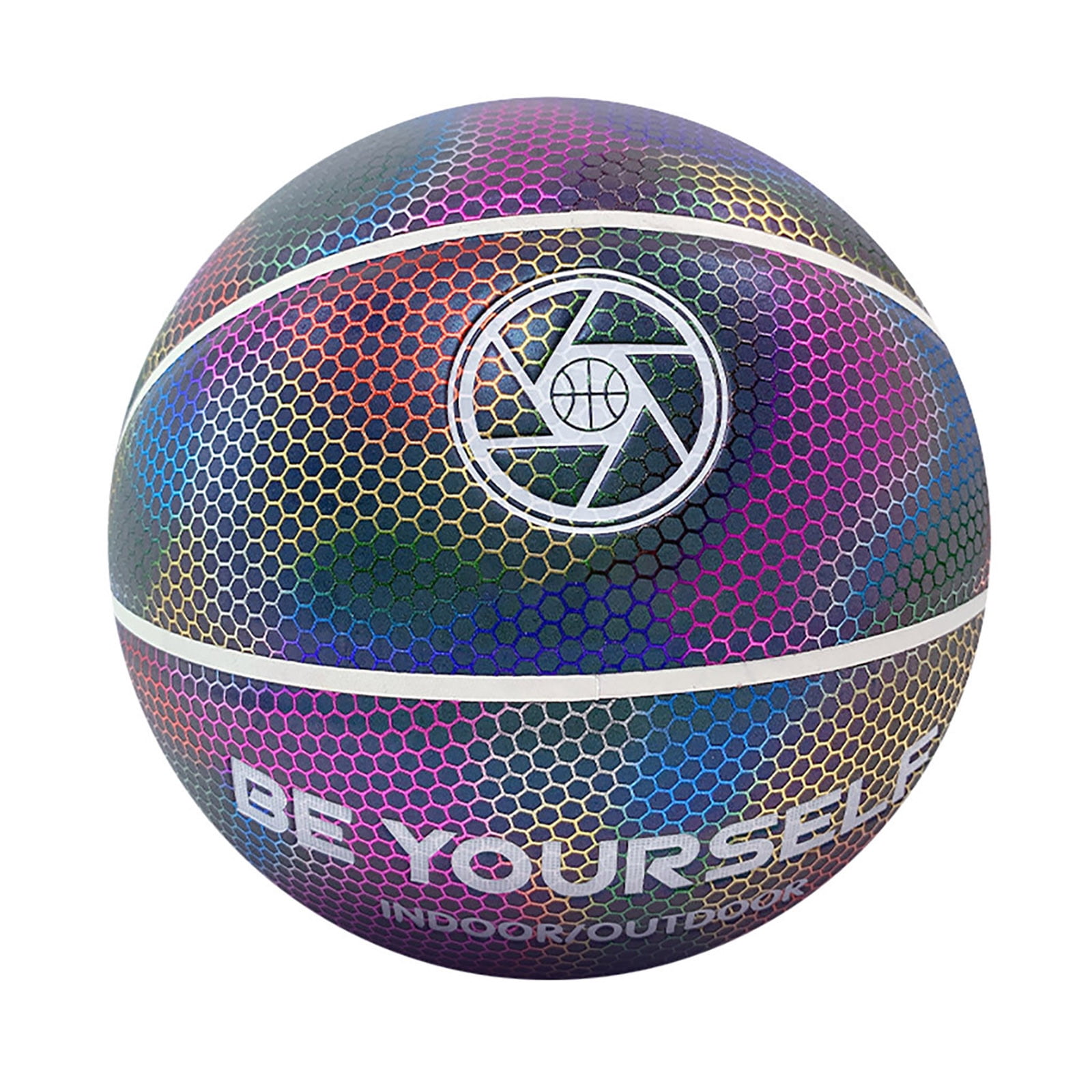 Size 7 Glowing Reflective Basketball Battery-Free Light Up Basketball Glow