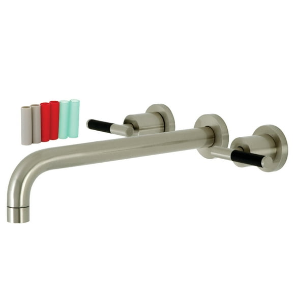 Kingston Brass KS8058CKL Kaiser Two-Handle Wall Mount Roman Tub Faucet, Brushed Nickel