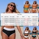 thumbnail image 3 of Traje de baño de 2 piezas para mujer, trajes de baño para mujer, traje de baño de dos piezas de cintura alta con mangas abullonadas para mujer, bikinis negros, conjuntos de bikini de dos piezas con ab, 3 of 7