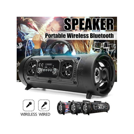 FM Portable bluetooth Speaker Wireless Stereo Used as a bible player Loud Super Bass Sound Aux USB TF ❤HI-FI❤ Outdoor/Indoor Use ❤Best Christmas gift❤ 4 (Vinyl Player Best Sound Quality)
