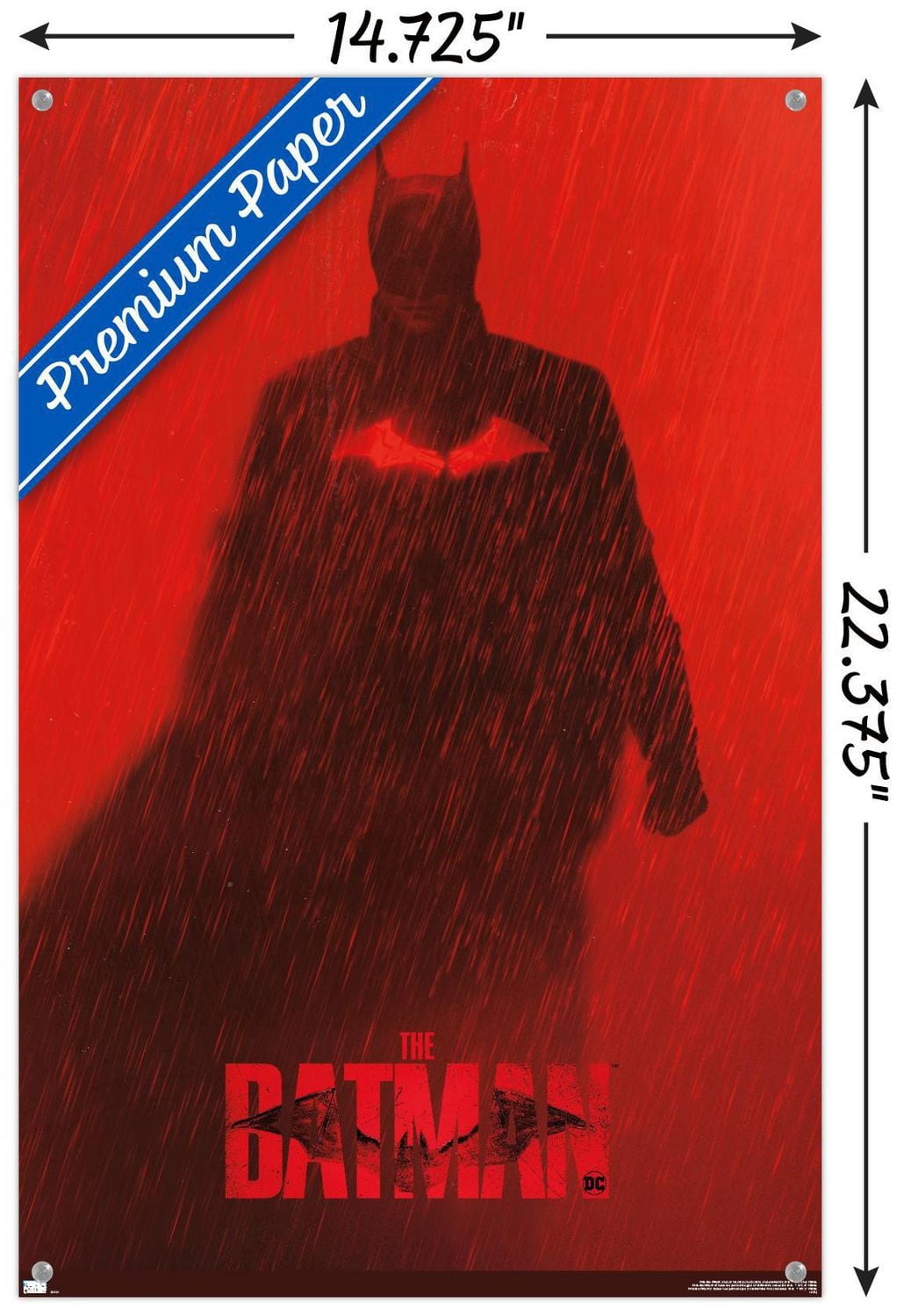 DC Comics Movie The Batman - Batman Teaser One Sheet Wall Poster, 14.725" x 22.375"