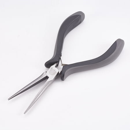 1 pc 45# Carbon Steel Long Chain Nose Pliers Hand Tools Polishing Black 15.5x8x1.7cm