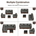 thumbnail image 5 of ELPOSUN 5 Pieces Patio Furniture Set All Weather Outdoor Sectional Sofa, Outdoor Modern Sectional Furniture Wicker Couch with Glass Coffee Table, Thicken Gray Cushions, Water Resistant, 5 of 9