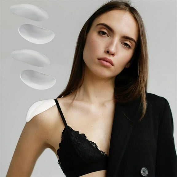 Shoulder Pads for Womens Clothing,Anti Slip Silicone Shoulder Pads,Push Up Enhancer Silicone Shoulder Pads for Dress,Topboutique Soft Reusable Shoulder Pads,2 Pairs,Transparent