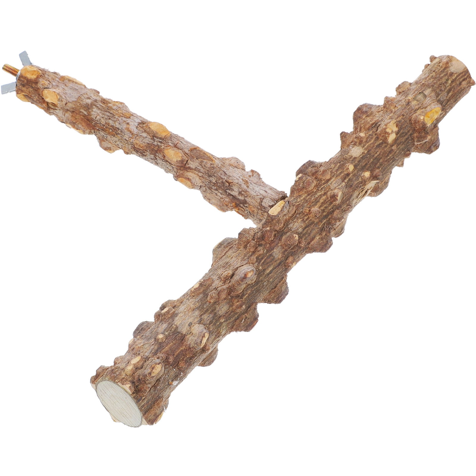 HONMEET Wooden Parakeet Swing for Birds Cage Accessories Light Brown
