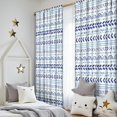 thumbnail image 5 of Blackout Kids Curtains,Blue Striped Geometric Pattern Childrens Insulated Curtains Set Of 2,Bedroom Essentials,Toddler Room Decor 52x84in(132x213cm), 5 of 5