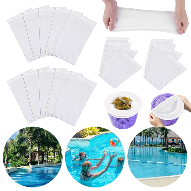 Calcetines Malla Ultrafina Tipo Cesta Con Filtro para Piscina 20/30 Uds. Espumadera Reutilizables Piscinas Enterradas Y Elevadas