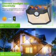 thumbnail image 4 of Luces solares de pared para exterior HMCITY 120 LED IP65 impermeables, paquete de 6, 4 of 6