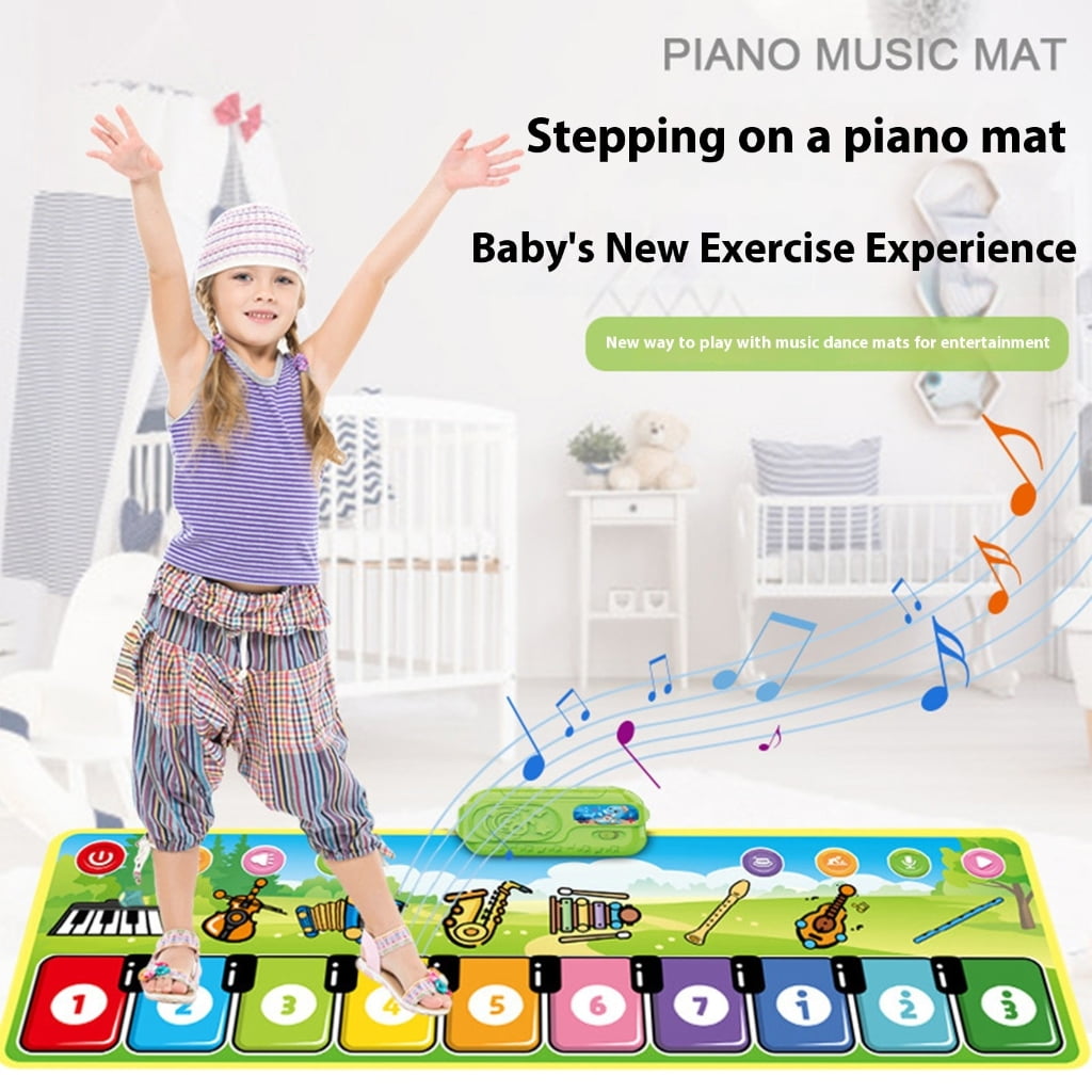 Toddler 8 Instrument Sounds Music Play Mat for Sensory Development Educational Piano Dance Mat