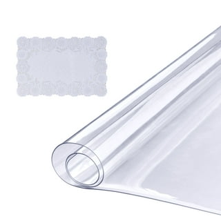 CraftyCrocodile Clear Plastic Placemats Set of 6 - Table Protector for Dining Room Table, Kitchen Counter, Office Desk, Painting Table, Shelv