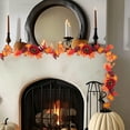 thumbnail image 6 of Halloween Fake Maple Leaf Vines Artificial Autumn Decoration 68.89 Inches Plastic Silk Green Plant for Home Fireplace Door Frame Party Christmas Decor, 6 of 6