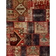 thumbnail image 1 of Ahgly Company Tapis Rectangulaire d'Intérieur Patchwork Abstrait Or Brun, 2 Pieds x 3 Pieds, 1 of 6