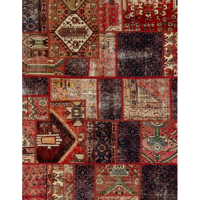 Ahgly Company Tapis d'Intérieur Rectangulaire Abstrait Or Brun Patchwork, 2 Pieds x 4 Pieds