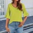 thumbnail image 2 of Seductiva Women's Classic-Fit Short Sleeve 3/4 Length Sleeves Women Tops Blouses for Women Casual Tops Trendy Summer Shirts Spring Clothes 2025 Casual Dressy Fashion Trendy Clothes 2025 Basic Tees, 2 of 5