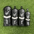 thumbnail image 3 of Star & Skull Patchwork Golf Headcover - Edgy Style Driver & Fairway Wood Cover, Faux Leather Protector 3, 3 of 4