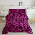 thumbnail image 2 of Manfei Leopard Print 3-Piece Full Size Comforter Sets,Animal Wildlife Bedding Comforter Set,Black Pink Bedding Sets,Breathable Abstract Room Decorative,Reversible, 2 of 6