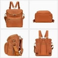thumbnail image 4 of Minsong Backpack Purse for Women Fashion Waterproof PU Leather Mom Backpack Convertible Shoulder Bags Brown, 4 of 11