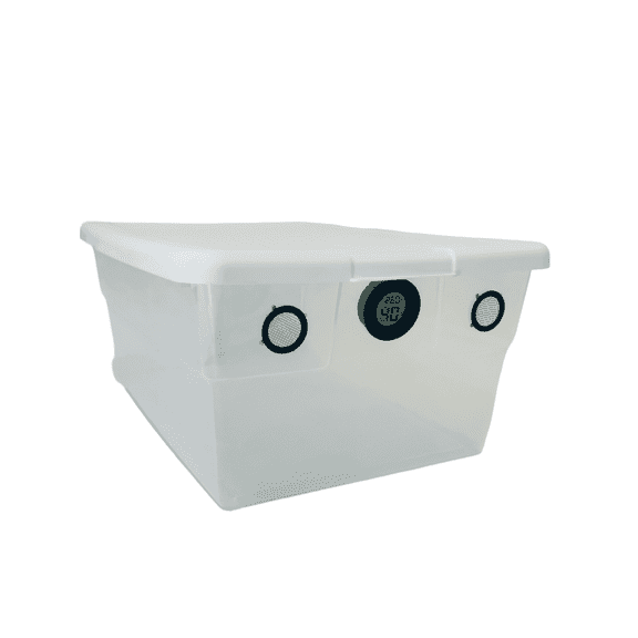 Vented Vivarium Enclosure 16 Quart Terrarium with Black Vents, Humidity & Temperature Control for Reptiles, Isopods, Small Bugs, Millipedes, and Other Invertebrates