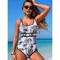thumbnail image 6 of Women'S Color Block One-Piece Athletic Swimsuit Sports Tummy Control Cheeky Bathing Suits As Shown 2 XL, 6 of 9
