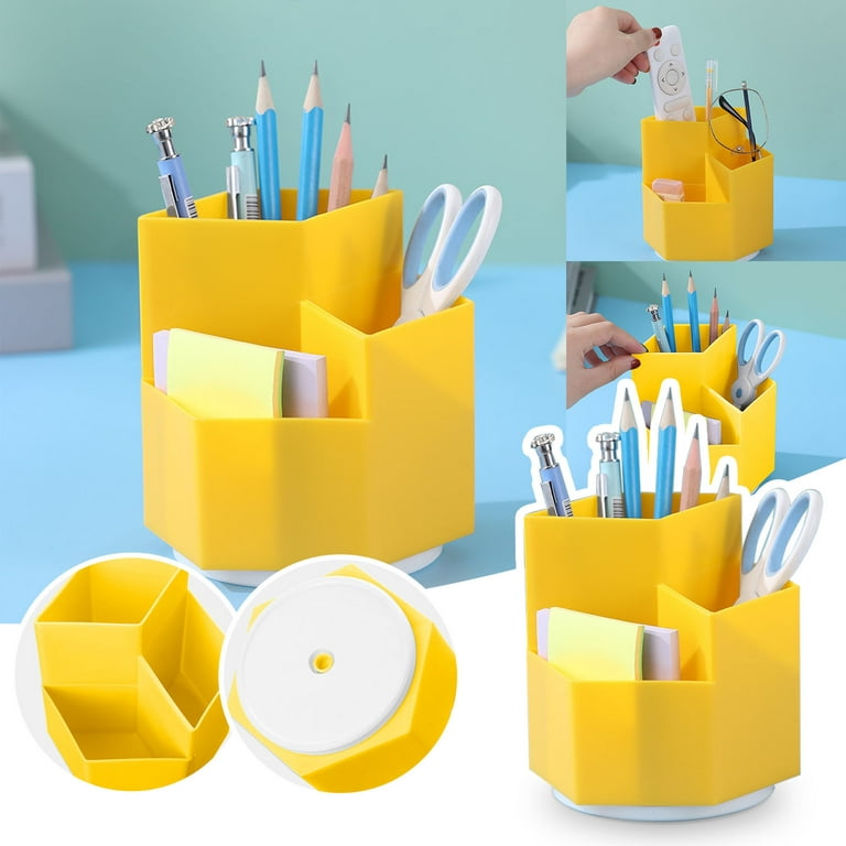 NOLITOY 3pcs Rotating Pen Holder Compartment Pencil Cup Art Supplies  Storage Cosmetic Brush Holder Pen Cup Crayons for Kids Marker Organizer for  Kids