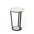 thumbnail image 2 of Mercana Bombola I 15 x 20.9 Round White Marble Top & Black Metal Frame Table, 2 of 10