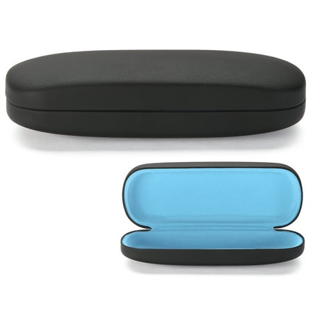 Eyeglasses Glasses Free Case - ALTEC VISION Medium Protective Hard Shell Glasses Case for Eyeglasses and Sunglasses with Microfiber Cleaning Cloth - Black / Blue