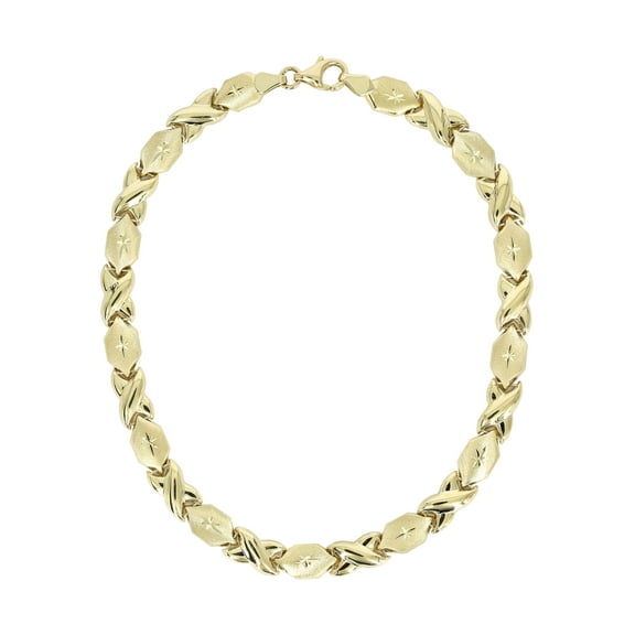 YELLOW GOLD "XO" HOLLOW NECKLACE FOR WOMEN | APPX 11.7 GRAMS