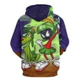 thumbnail image 3 of Looney Tunes Marvin The Martian Hoodie 3D Print Pullover Hooded Long Sleeve Sweatshirts Tops Blouse with Pocket for Mens Womens, 3 of 7