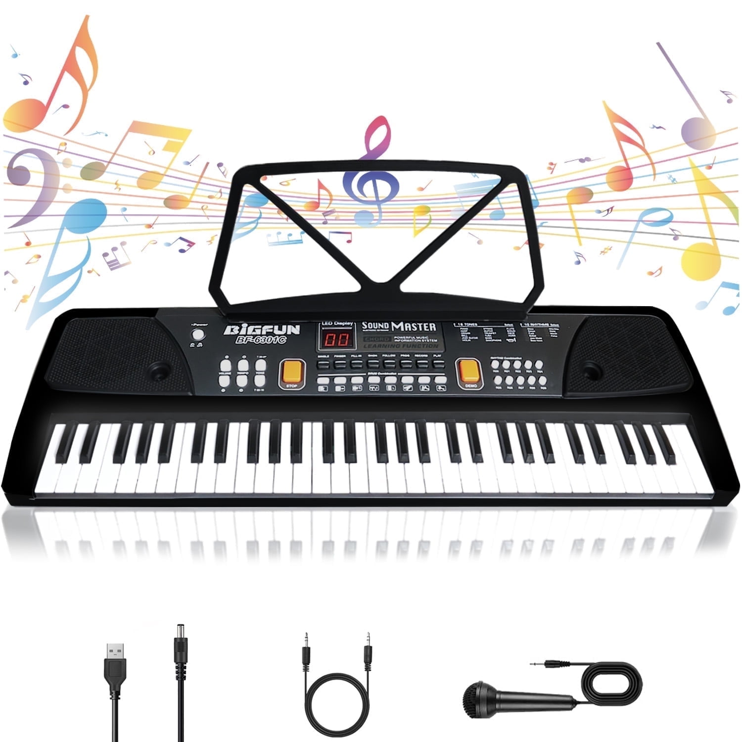 OUTGOO 61-Key Kids Electronic Piano Keyboard