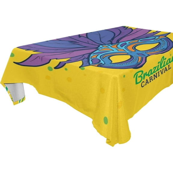 SKYSONIC Mardi Gras Tablecloth Waterproof Washable Polyester Square Table Cover Durable Tablecloth for Kitchen Dining Table Party Decor (60 X 120 Inch)
